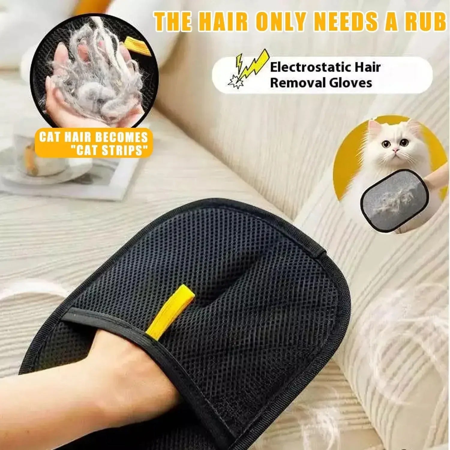 Pet Hair Remover Glove – Soft Silicone Grooming Mitt for Dogs, Cats & Home Furniture