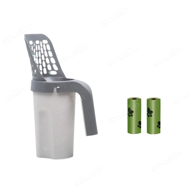 Cat Litter Scoop with Refill Bags | Self-Cleaning Filter Shovel & Waste Picker