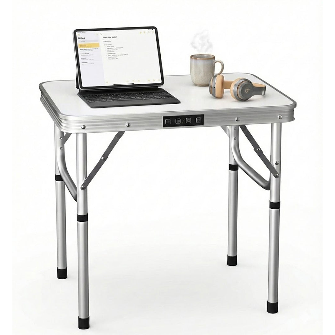 DayPlus Folding Picnic Table | Portable Aluminium Camping & Outdoor Table with 2 Height Settings