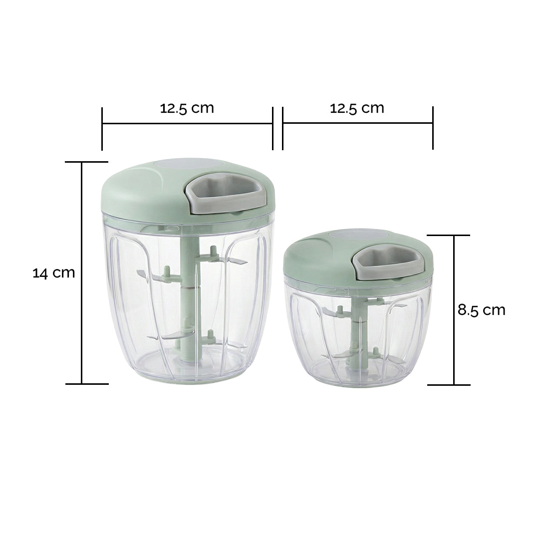 Manual Garlic Chopper & Meat Mincer | 500/900ML Rotating Press Crusher