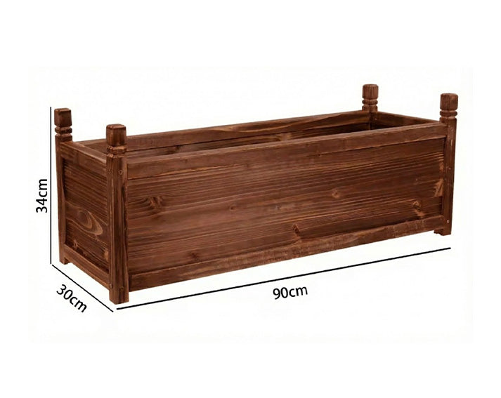 Wooden Raised Garden Bed Planter Box | Pine Wood Flower & Vegetable Herb Planter Indoor/Outdoor