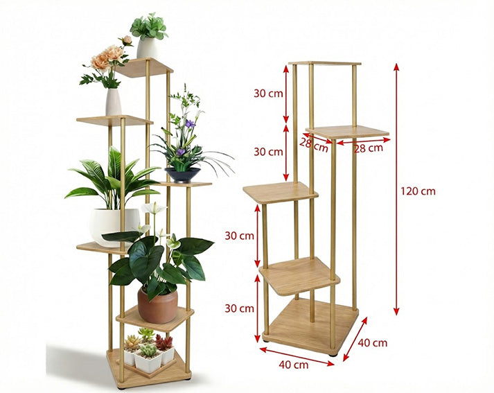 Multi-Tier Metal Plant Stand | 4/5/6 Tier Indoor & Outdoor Corner Flower Display Shelf Rack