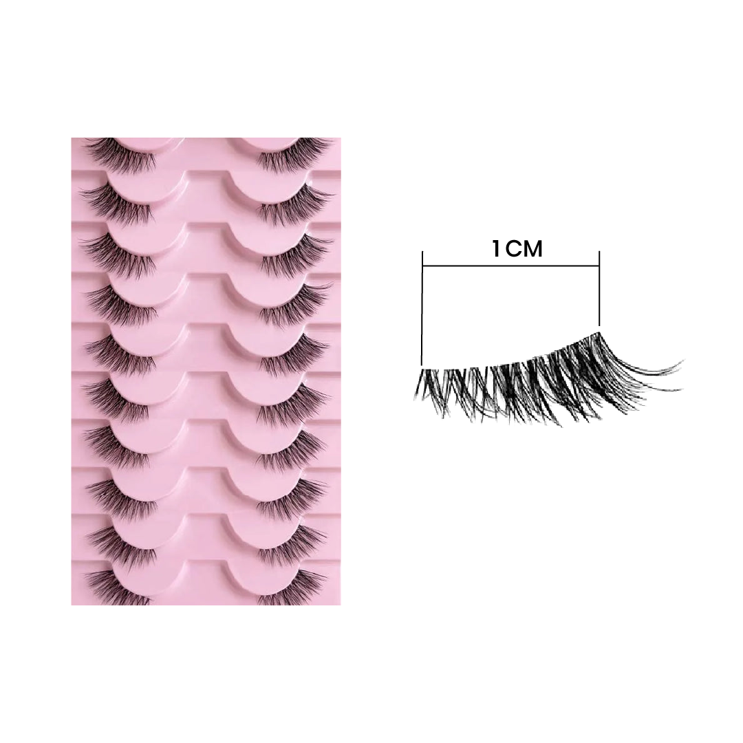 Half Eyelashes, Natural Appearance 10 Pairs of Thick Cat Eyelashes 10Mm Wispy Eyelashes with Short False Eyelashes 3D04-10F