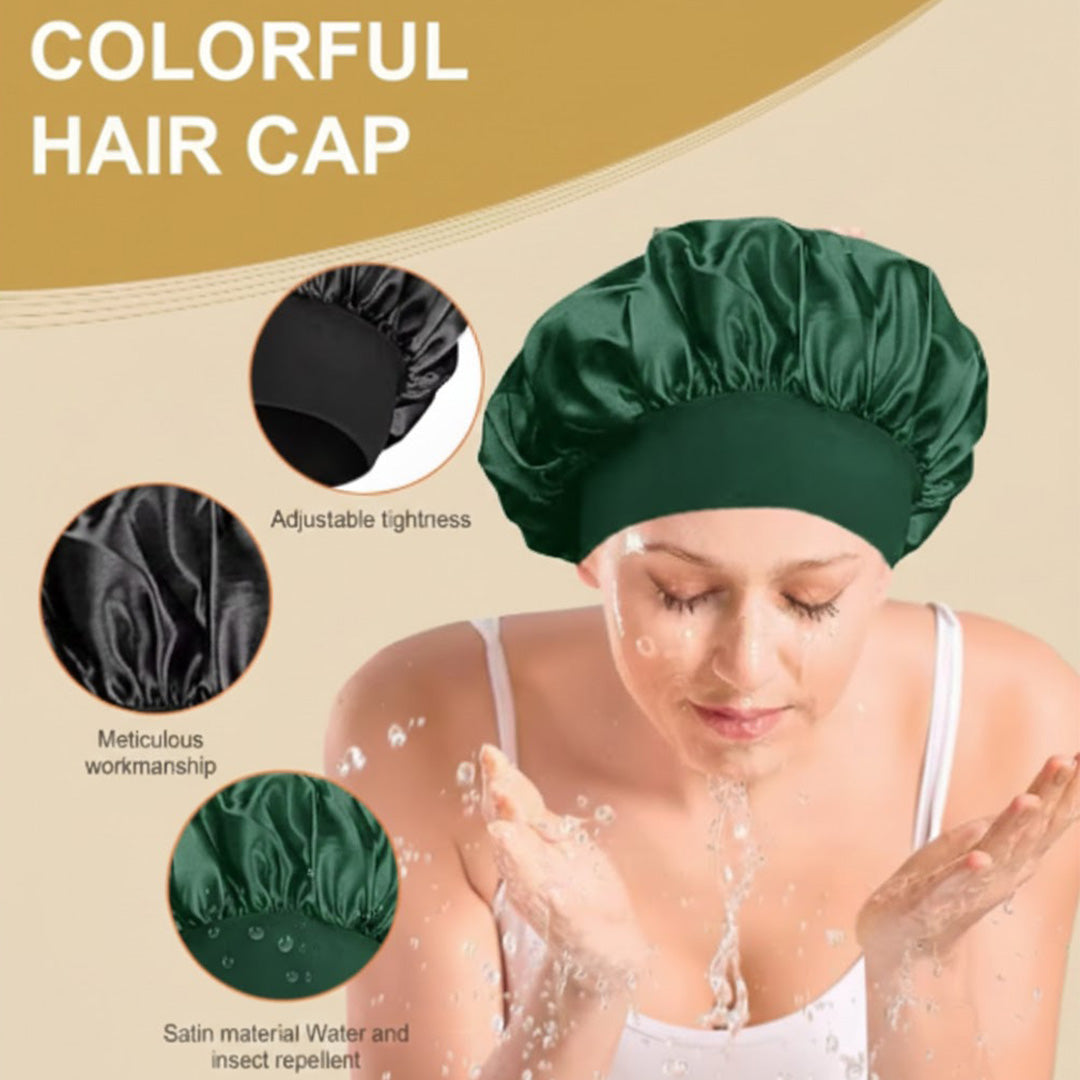 Satin Sleep Bonnet for Women | Silk Hair Care Bonnet with Wide Brim & Elastic Band