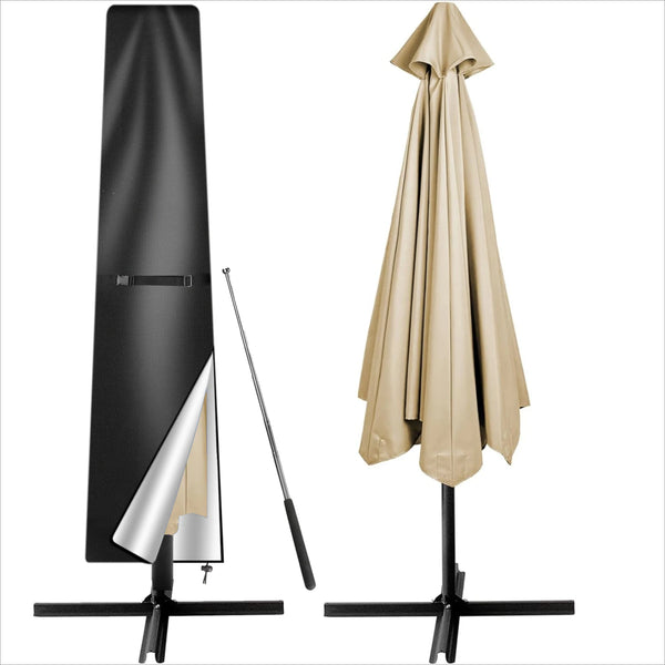 Umbrella Cover for Outdoor Parasols, 210D Oxford Fabric, Waterproof Windproof Anti-UV Garden Parasol Protector