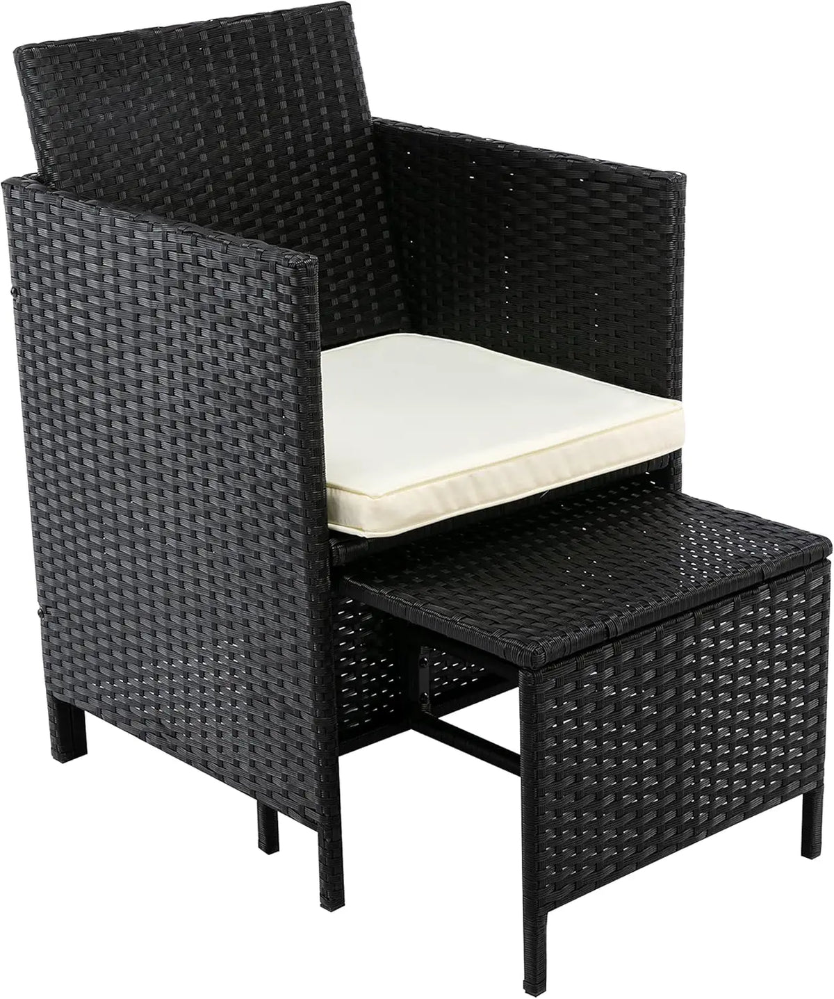 9-Piece Rattan Garden Furniture Set with Glass Table and Cushions - 8 Seater Outdoor Chair and Table Set