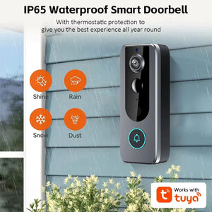 Tuya Doorbell with Camera Wireless Bundle Video Doorbell Wifi HD 1080P Outdoor Phone Door Bell Camera Security Video Intercom IR