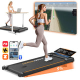 Foldable Walking Pad Treadmill 9% Incline Smart App 1-8KM/H 120kg Capacity LED Display for Home Office