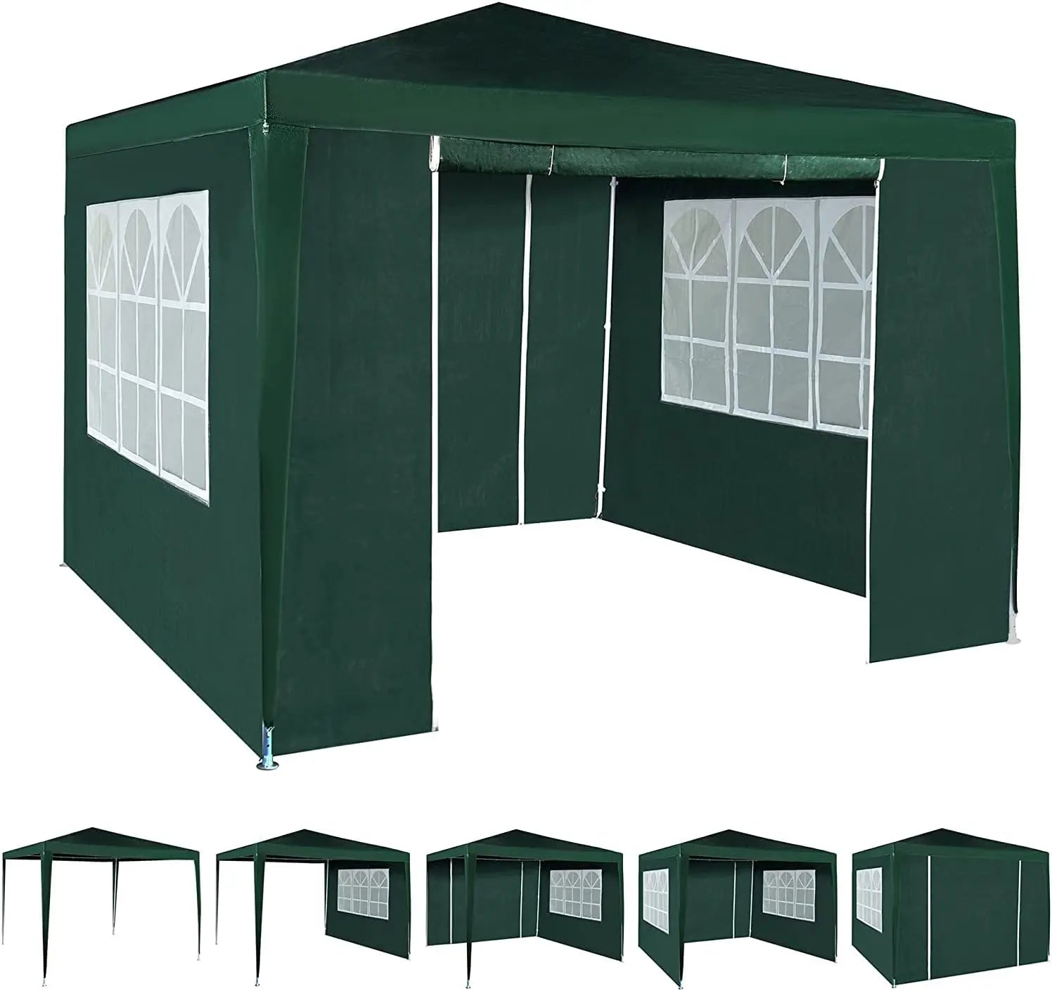 Event Gazebo 300x300x255cm 4 Removable Side Panels Waterproof Steel Frame for Garden Parties Weddings Markets