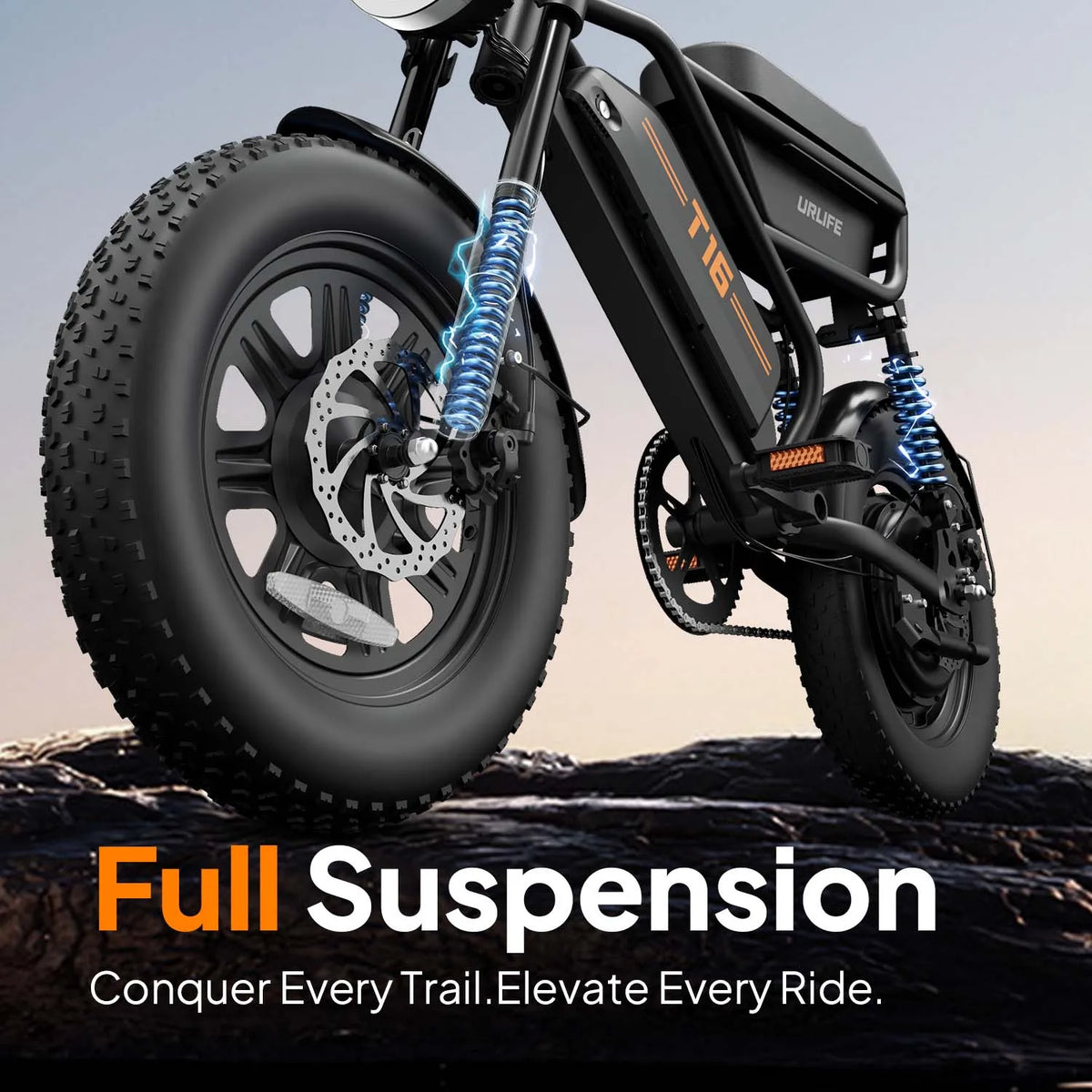 16 x 3.0 Inch Fat Tyre Electric Bike with 48V 13Ah Removable Battery, Full Suspension and Storage Box, 250W