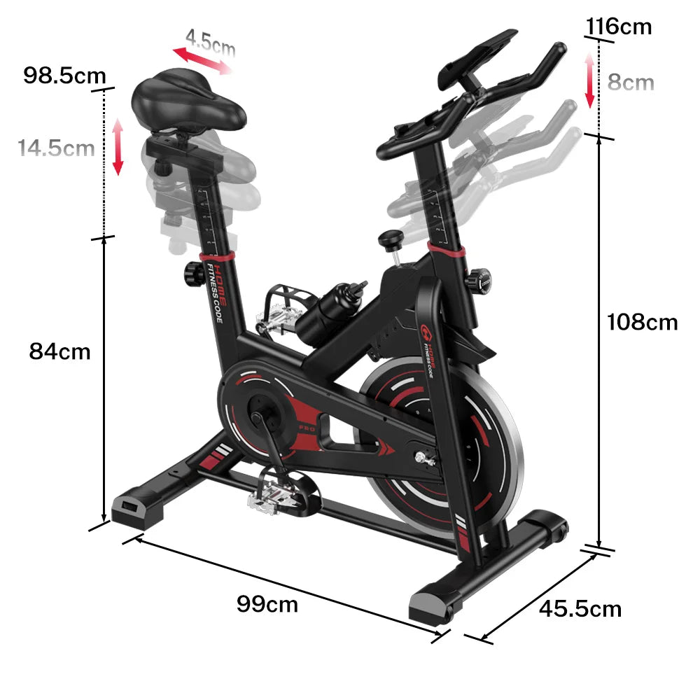 Stationary Exercise Bike with 8KG Flywheel – Indoor Fitness Bike with LCD Monitor, Adjustable Seat & Handlebar