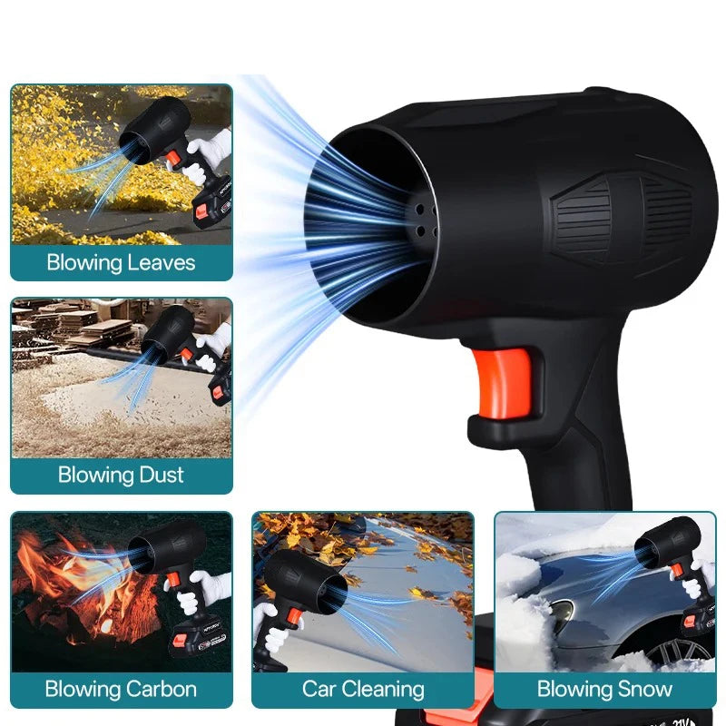 Cordless Turbo Jet Blower with 2 Batteries, Lightweight Handheld Leaf Blower