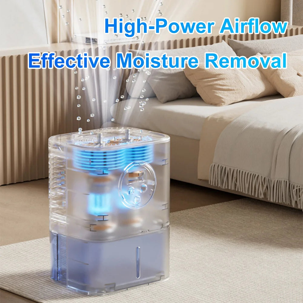28W Portable Electric Dehumidifier Quiet 50dB Remote Control for Bedroom Bathroom Garage Laundry Mould Prevention
