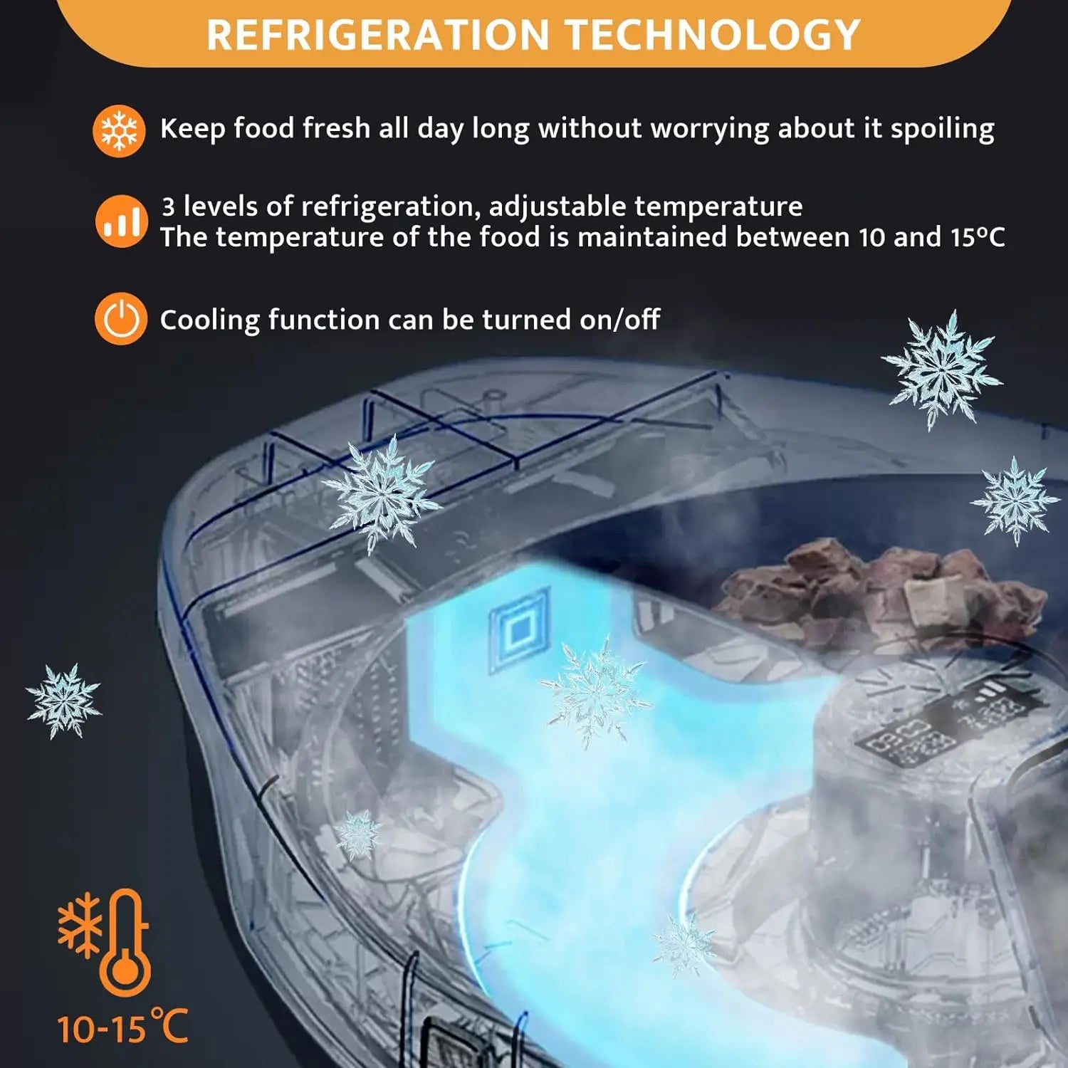 Automatic Cat Feeder Wet Food with Cooling, 5 Meal Timer, Semiconductor Refrigeration Pet Feeder