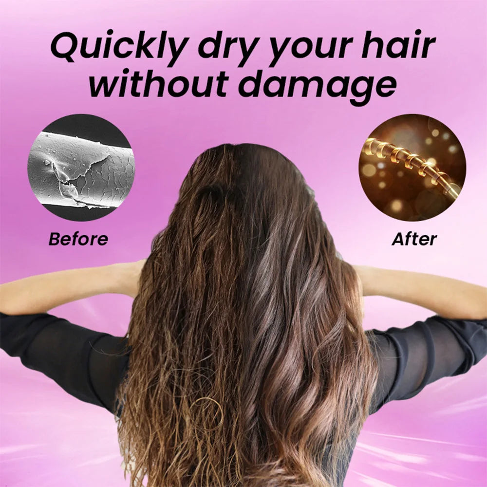 1500W Salon Hair Dryer with 57°C Constant Temperature, Concentrator and Diffuser, UK Plug