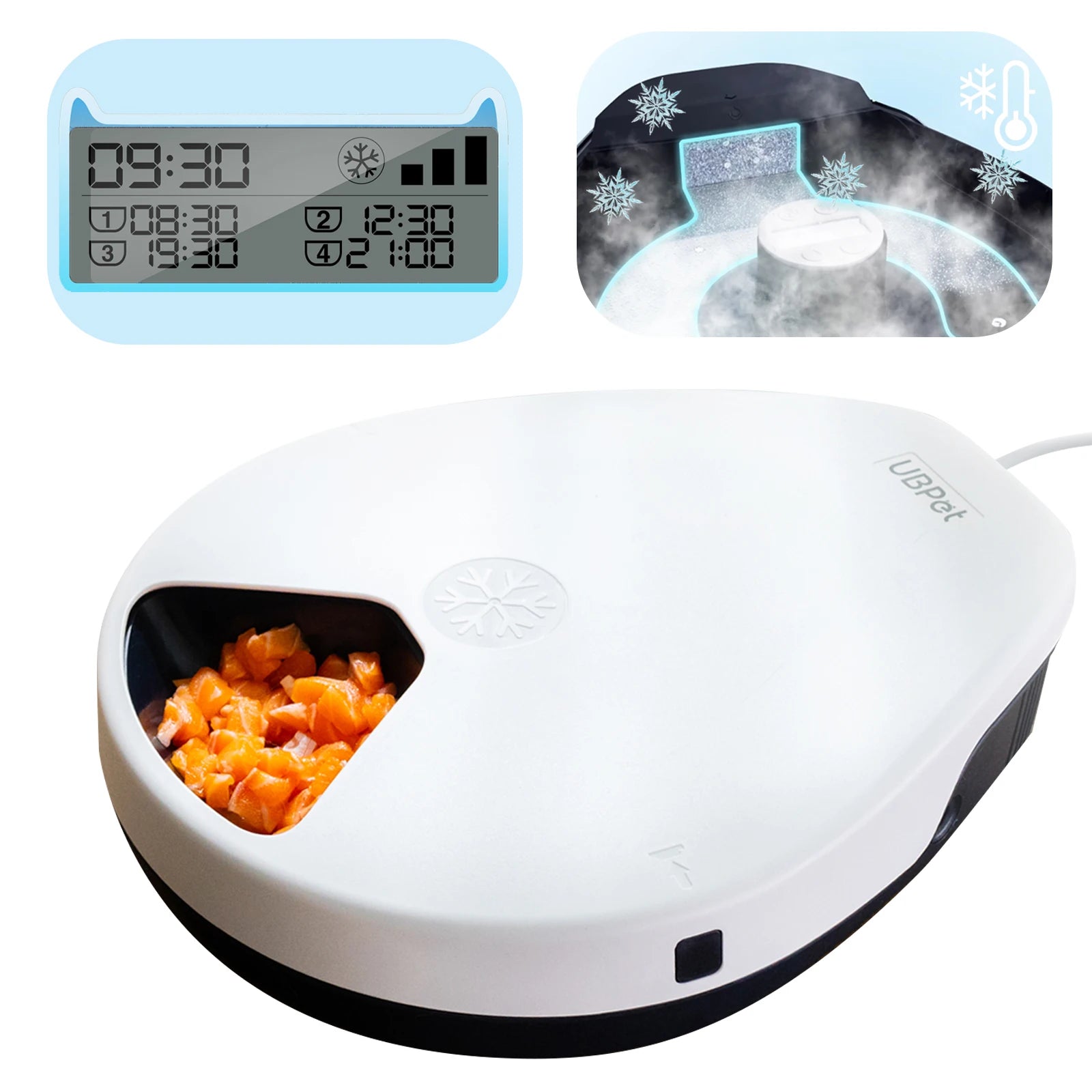 Automatic Cat Feeder Wet Food with Cooling, 5 Meal Timer, Semiconductor Refrigeration Pet Feeder