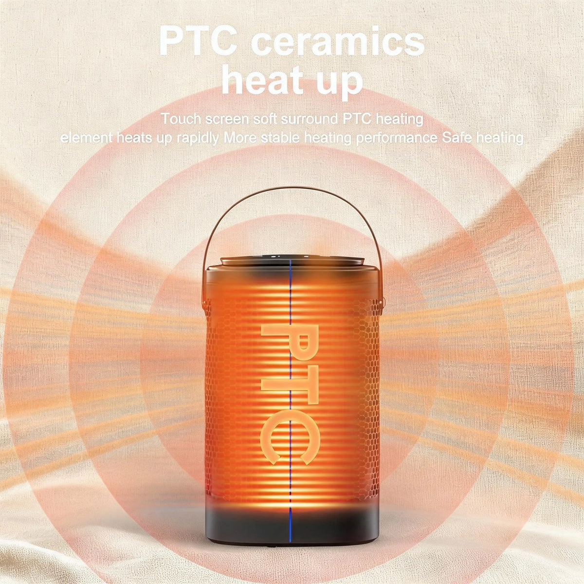 Portable PTC Ceramic Fan Heater and Cooling Fan with Remote and Touch Controls