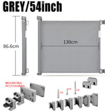 Retractable Baby Dog Gate 130x88.9cm No Drill Extra Wide Mesh Safety Gate for Stairs Hallways