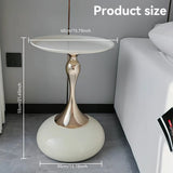 Round Metal Electroplated Coffee Table | Waterproof Aluminium Alloy Side Table for Living Room Bedroom Office