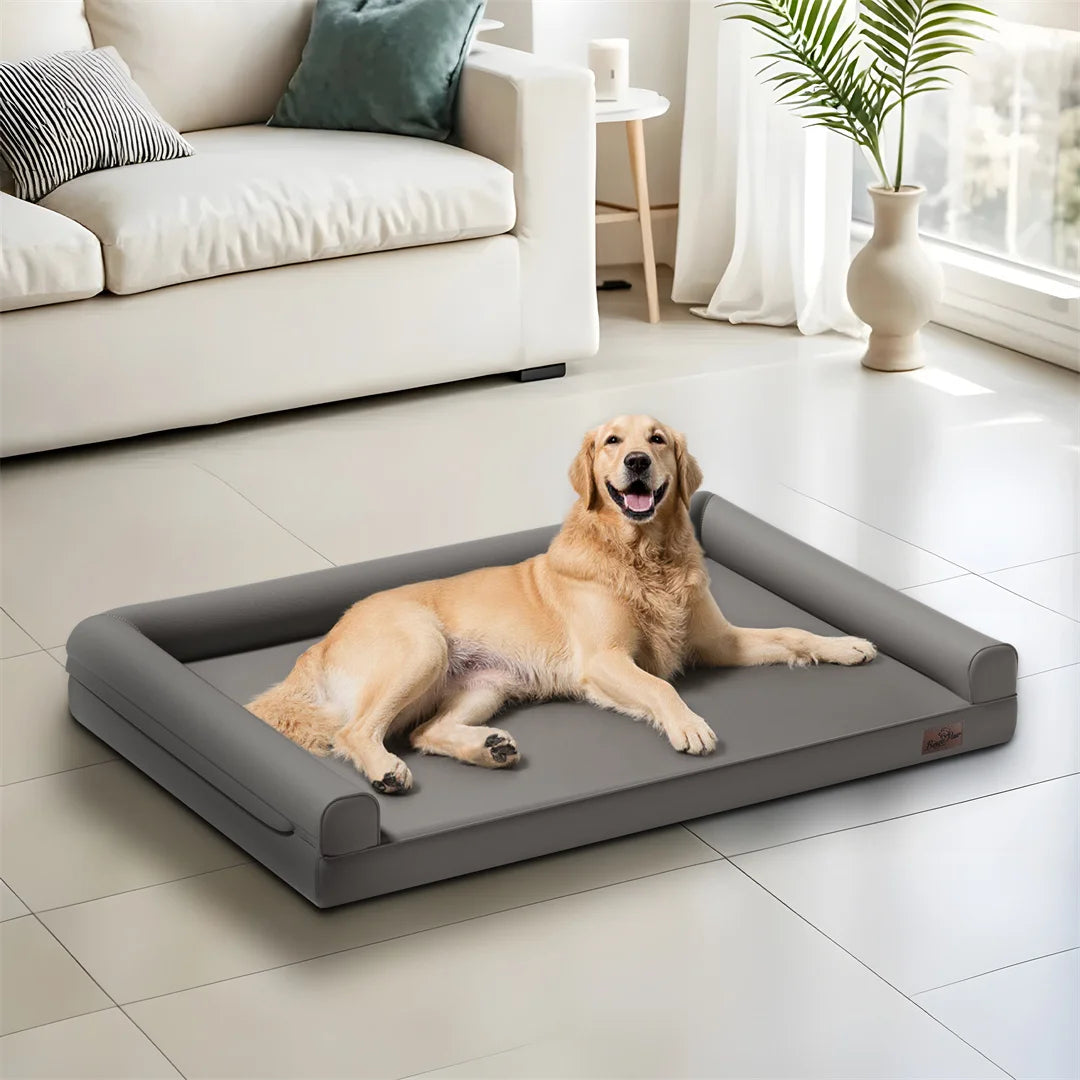 BingoPaw Large Dog Sofa Bed M-2XL Sizes Removable Microfiber Leather Cover Waterproof for Pets