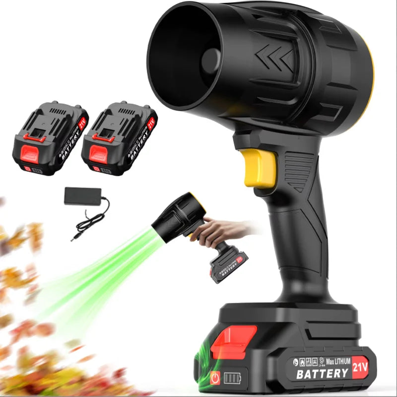 Cordless Turbo Jet Blower with 2 Batteries, Lightweight Handheld Leaf Blower