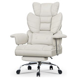 Ergonomic Office Chair with Footrest PU Leather High Back Adjustable Executive Chair