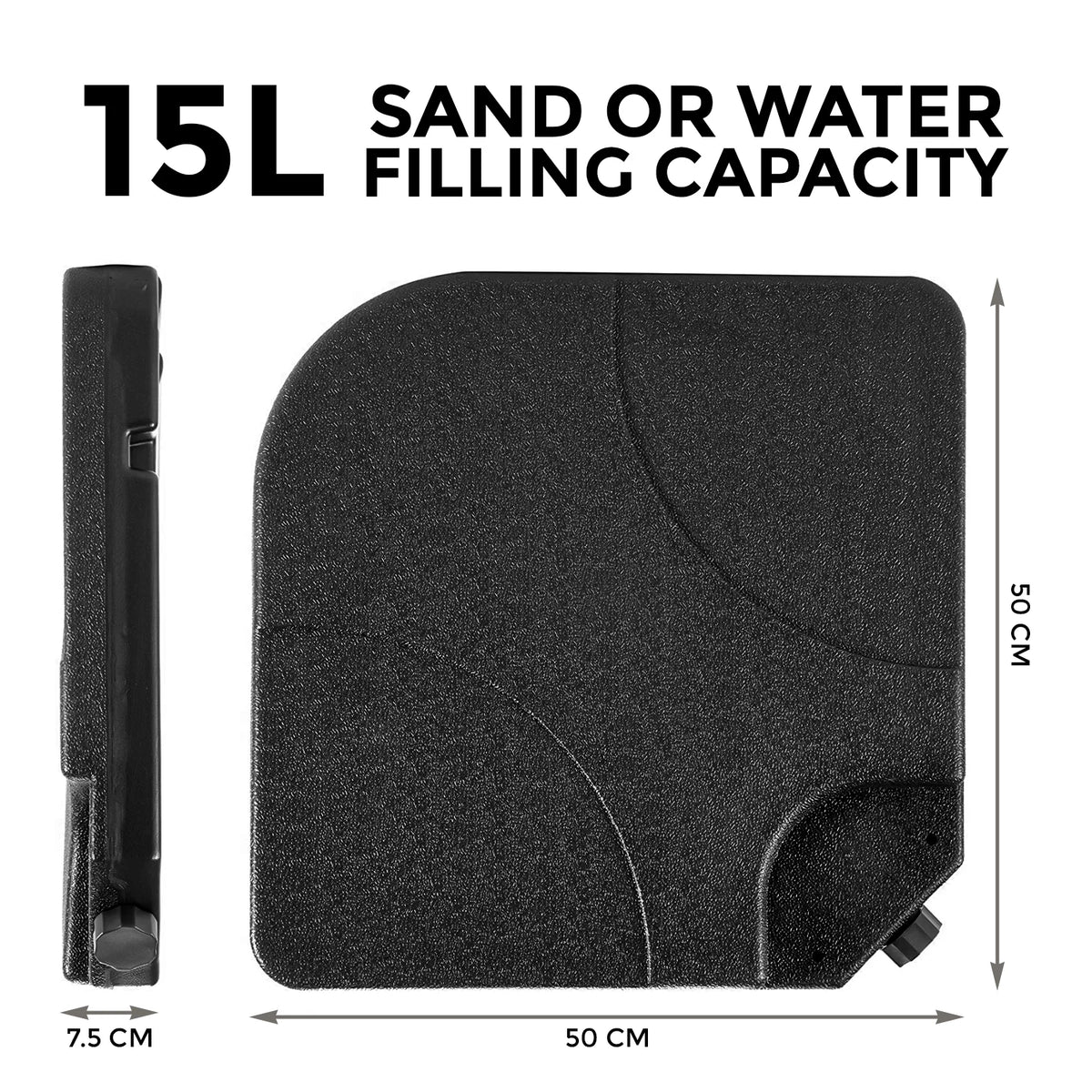 Set of 4 Outdoor Cantilever Parasol Base Stand Weights, Sand & Water Fillable