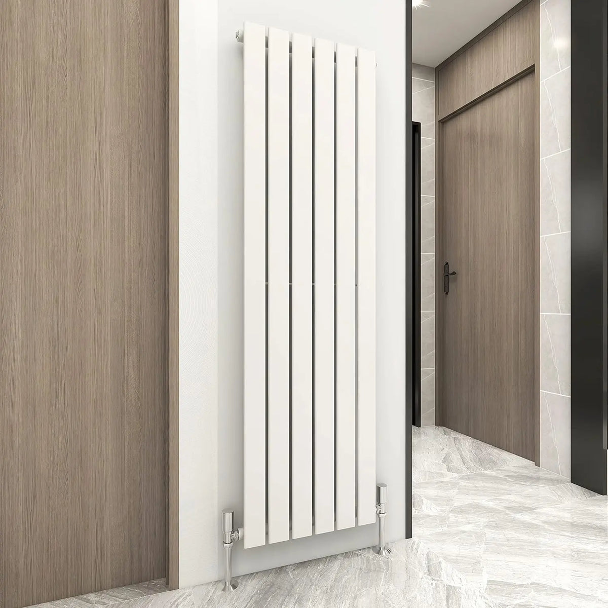Designer Flat Panel Radiator 1600 x 408mm, Single Panel Vertical Central Heating Radiator