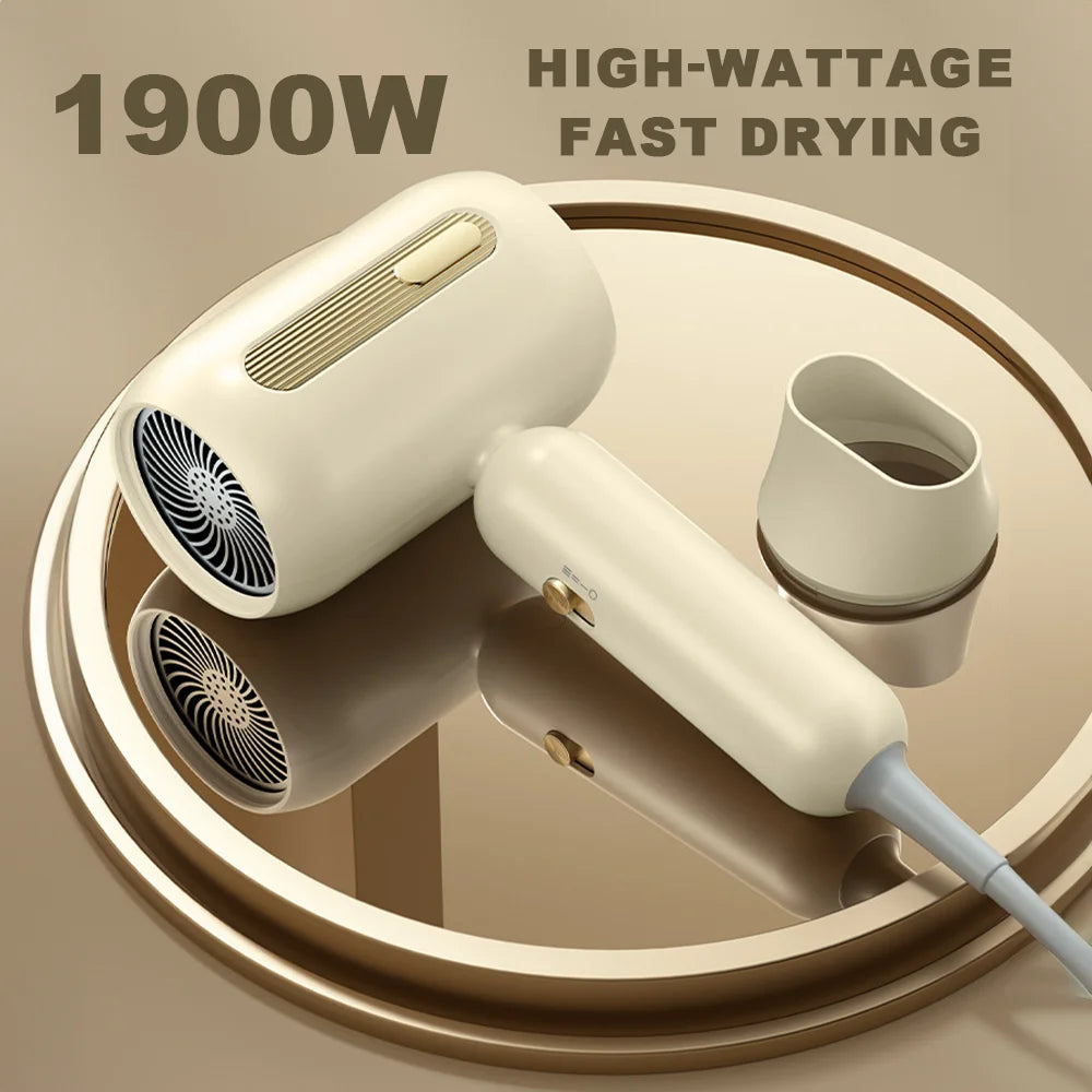 1900W Ionic Hair Dryer with Constant Temperature and Concentrator Nozzle, Ivory