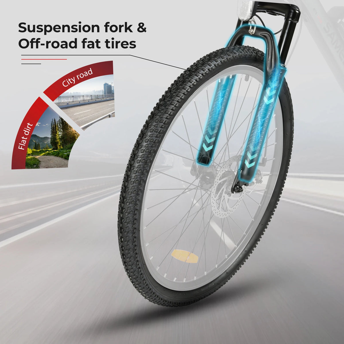 SY26-II 26 Inch Electric Mountain Bike with Aluminium Frame, 36V 13Ah Removable Battery and 21-Speed Gears