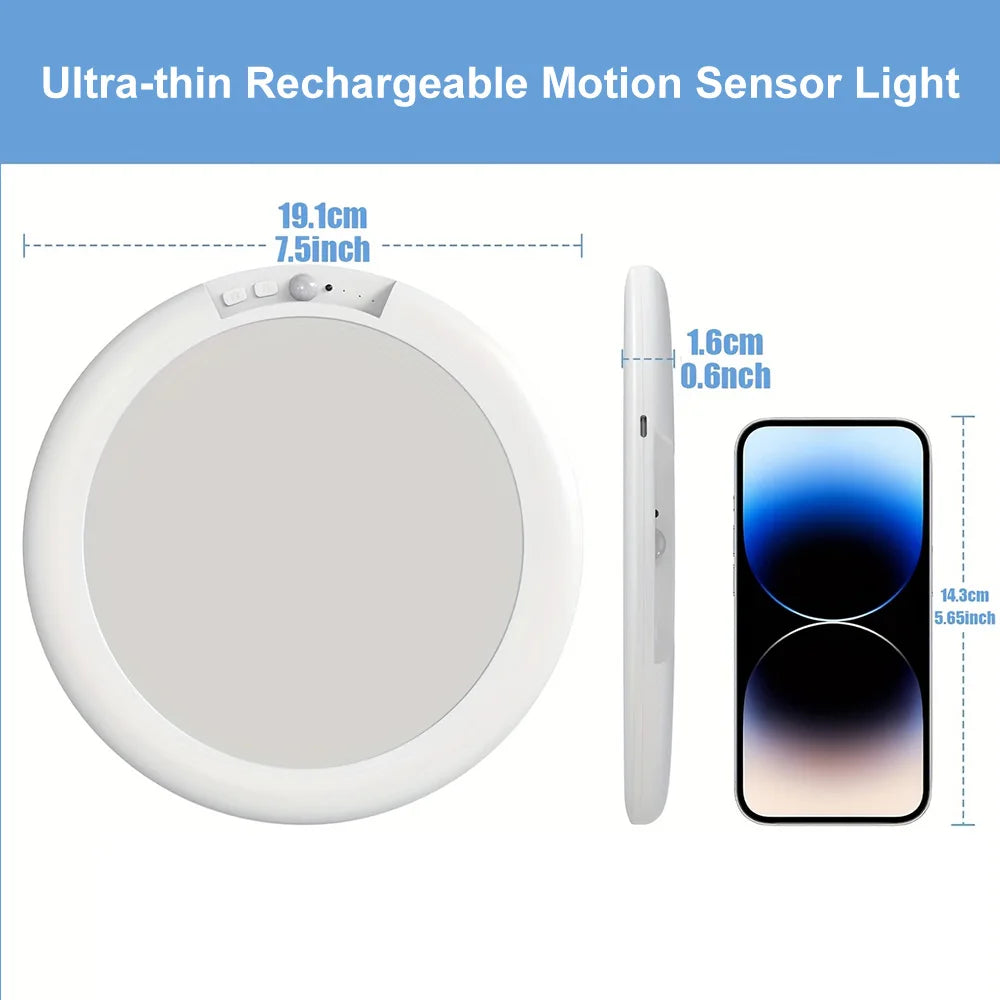 Rechargeable Motion Sensor LED Ceiling Light RGB Dimmable Remote Control USB Magnetic for Bedroom Hallway Garage