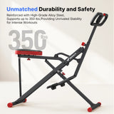 2 in 1 Squat Rowing Machine – Foldable Glute Trainer for Home Workout with LCD Display 350lbs Capacity