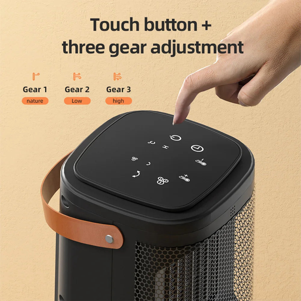 Portable PTC Ceramic Fan Heater and Cooling Fan with Remote and Touch Controls