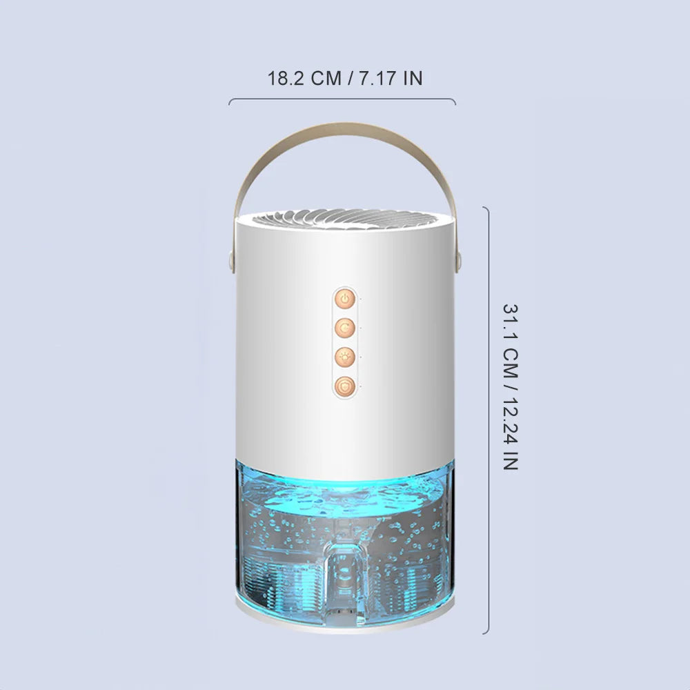 Portable 1.3L Mini Dehumidifier with Ioniser, Timer and Night Light