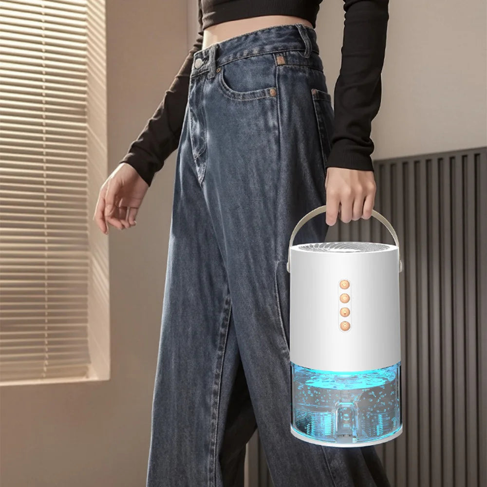 Portable 1.3L Mini Dehumidifier with Ioniser, Timer and Night Light