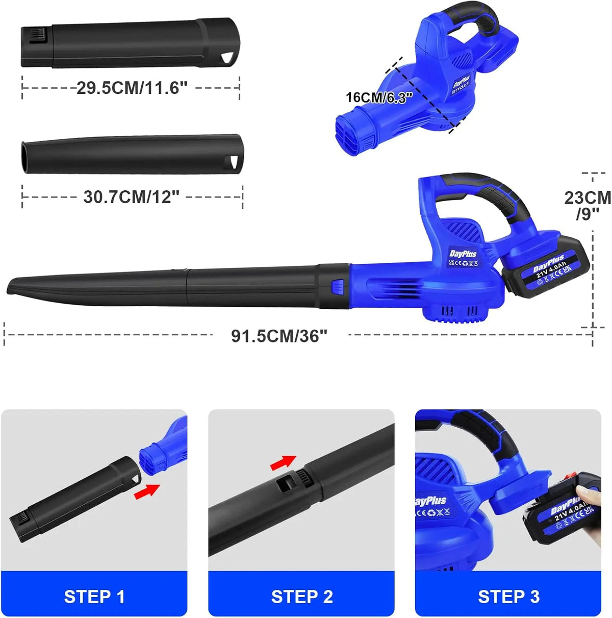 Cordless Garden Blower Vac with 4.0Ah Battery, 220 CFM