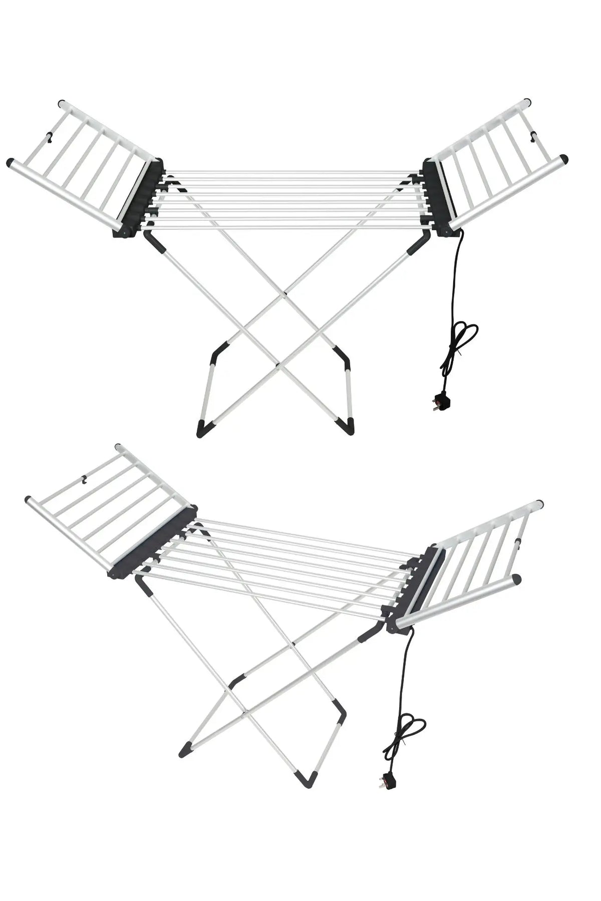 XL Heated Clothes Airer with Timer, Foldable Winged Electric Airer