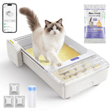 XL Self Cleaning Cat Litter Box, Open Top Automatic Tray with App Control