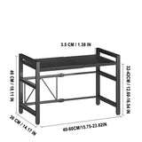 Retractable Carbon Steel Microwave Stand and Kitchen Storage Rack | Countertop Spice and Appliance Shelf
