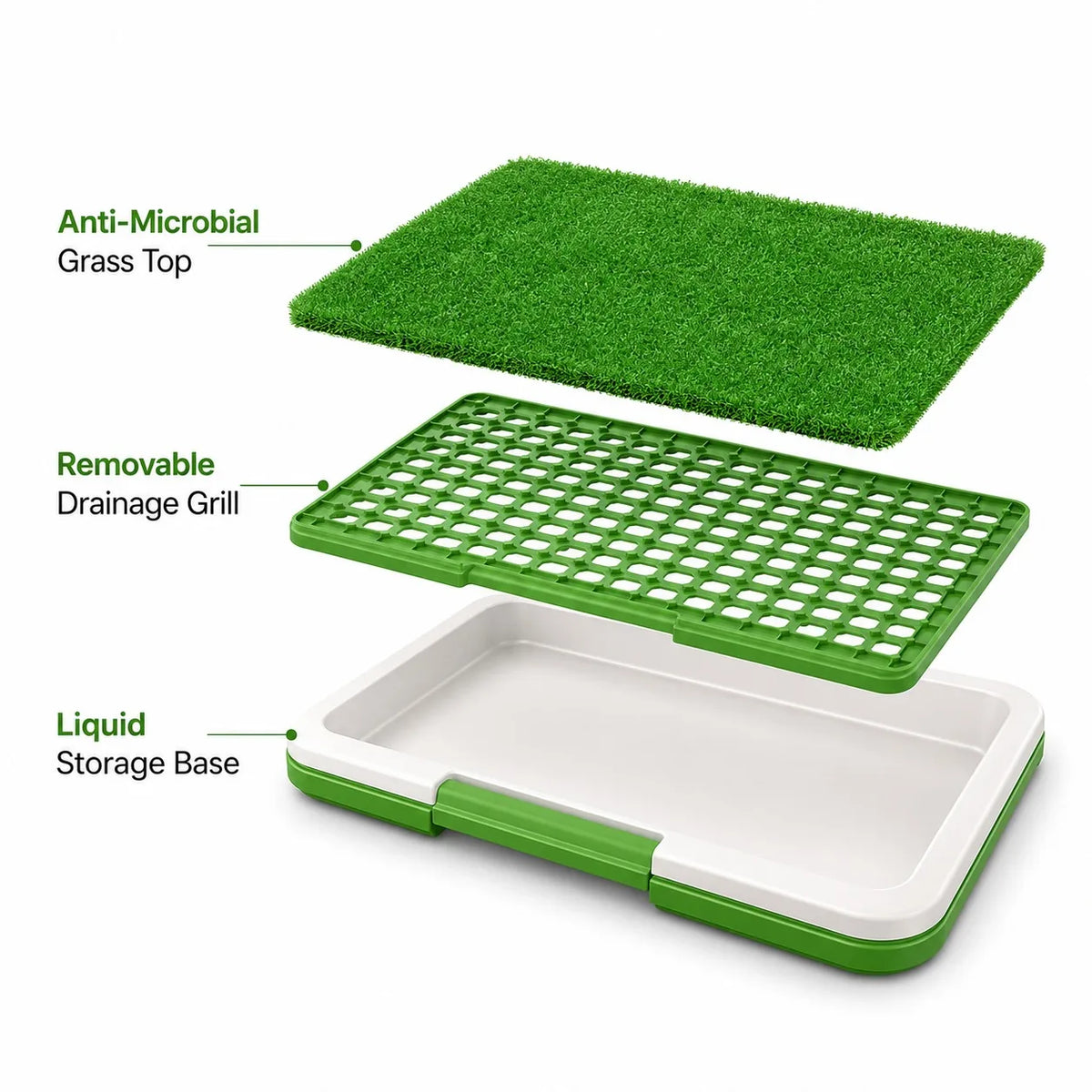 Reusable Dog Potty Training Pad with Artificial Grass Indoor Pet Toilet Tray 46x34.5x5.5cm