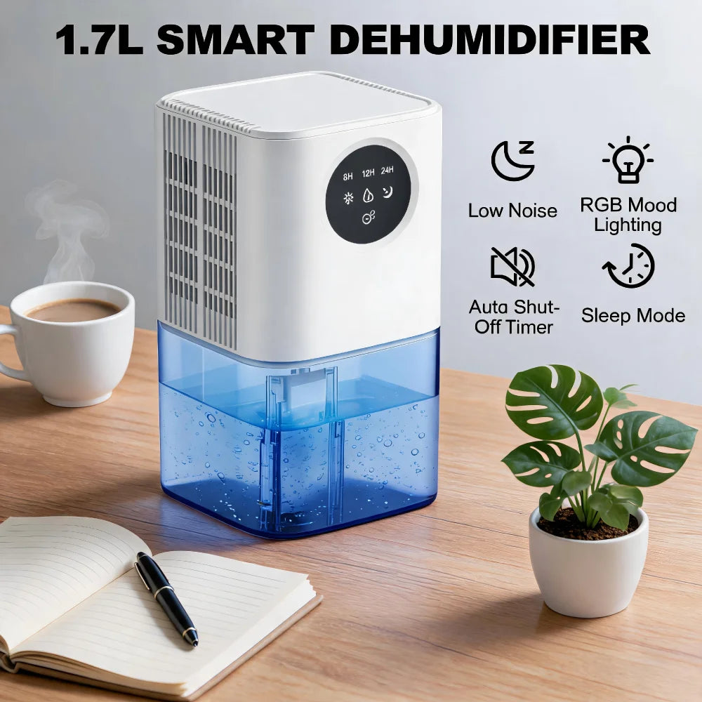1.7L Smart Dehumidifier with App Control and RGB Mood Light