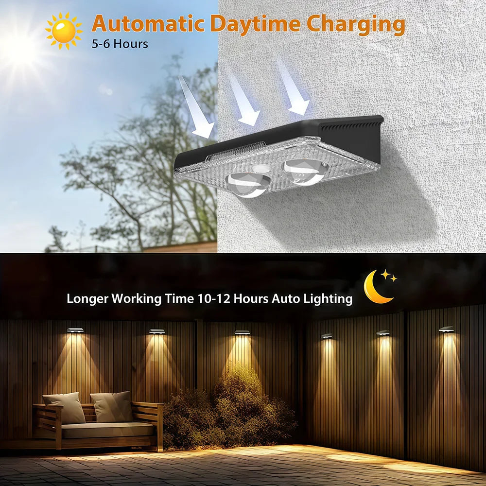 RGB Solar Wall Light Outdoor LED Fence Lamp Colour Changing Dimmable Waterproof for Garden Courtyard Balcony