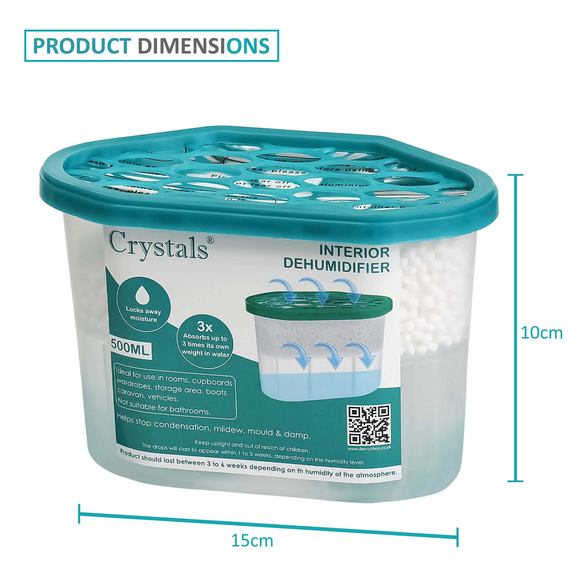 Damp Trap Moisture Absorber for Wardrobes, Caravans and Small Spaces