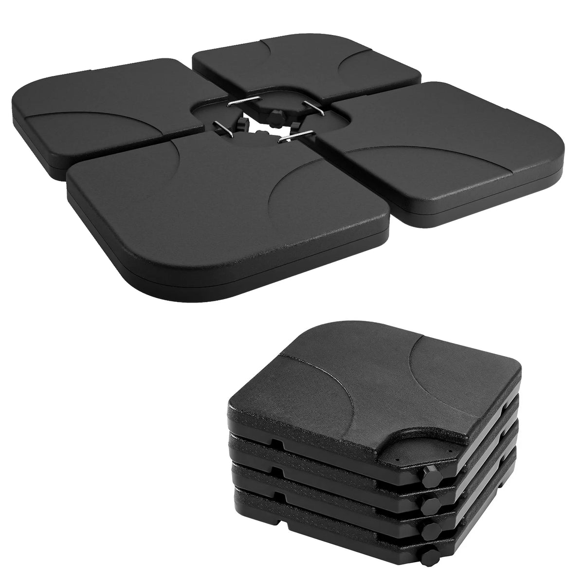 Set of 4 Outdoor Cantilever Parasol Base Stand Weights, Sand & Water Fillable