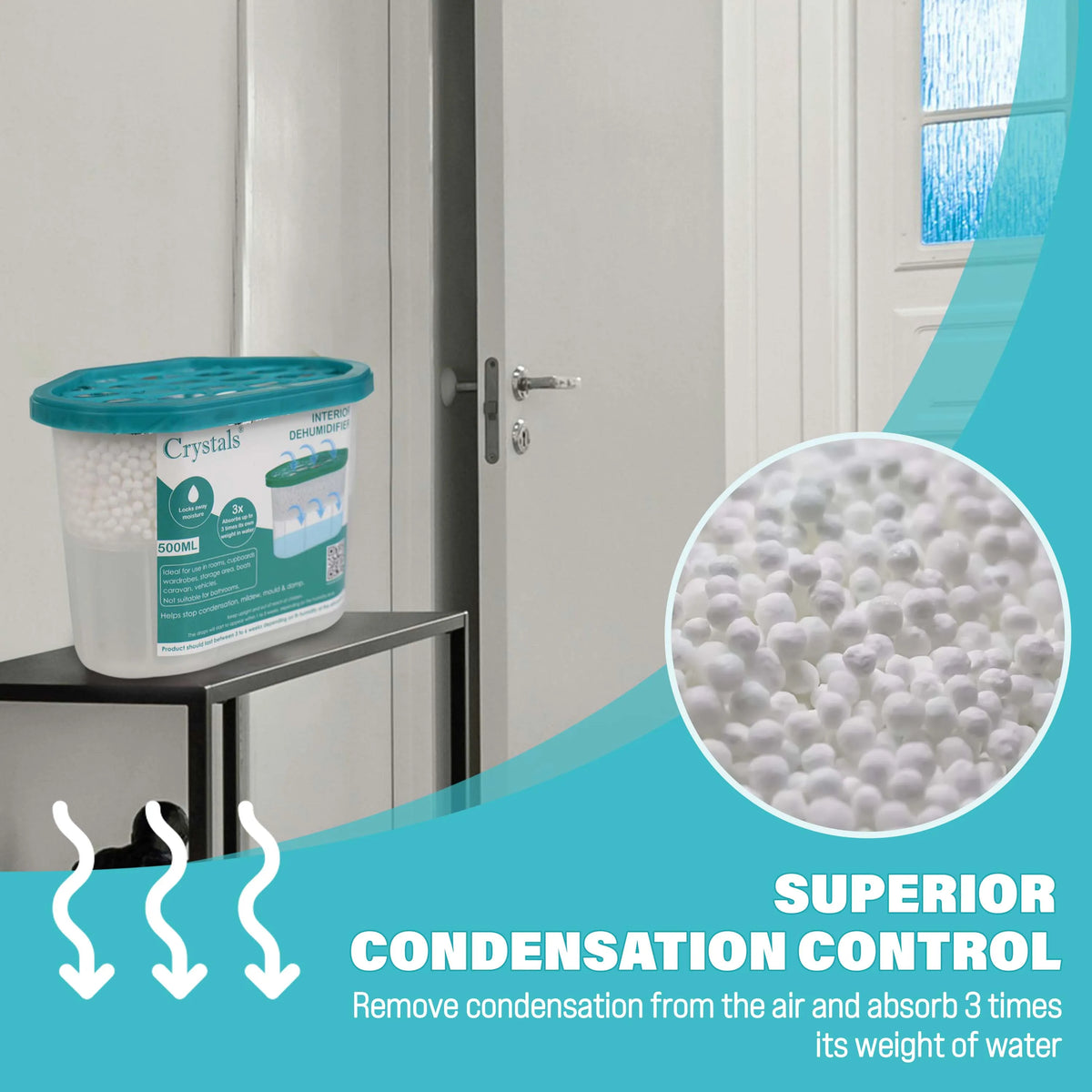 Damp Trap Moisture Absorber for Wardrobes, Caravans and Small Spaces