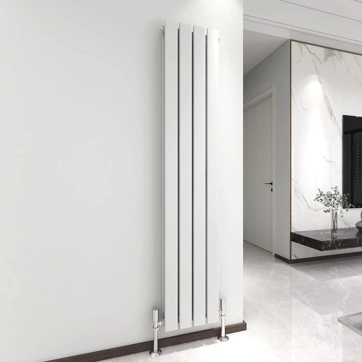 Designer Flat Panel Radiator 1600 x 272mm, Double Panel Vertical Central Heating Radiator