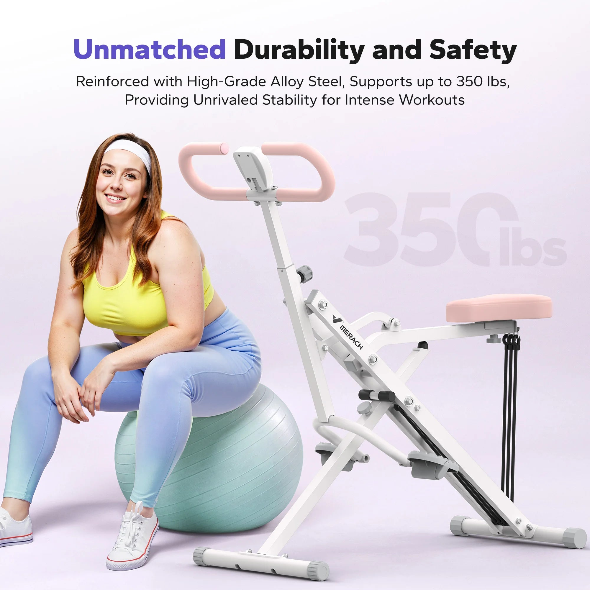 2 in 1 Squat Rowing Machine – Foldable Glute Trainer for Home Workout with LCD Display 350lbs Capacity