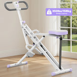2 in 1 Squat Rowing Machine – Foldable Glute Trainer for Home Workout with LCD Display 350lbs Capacity