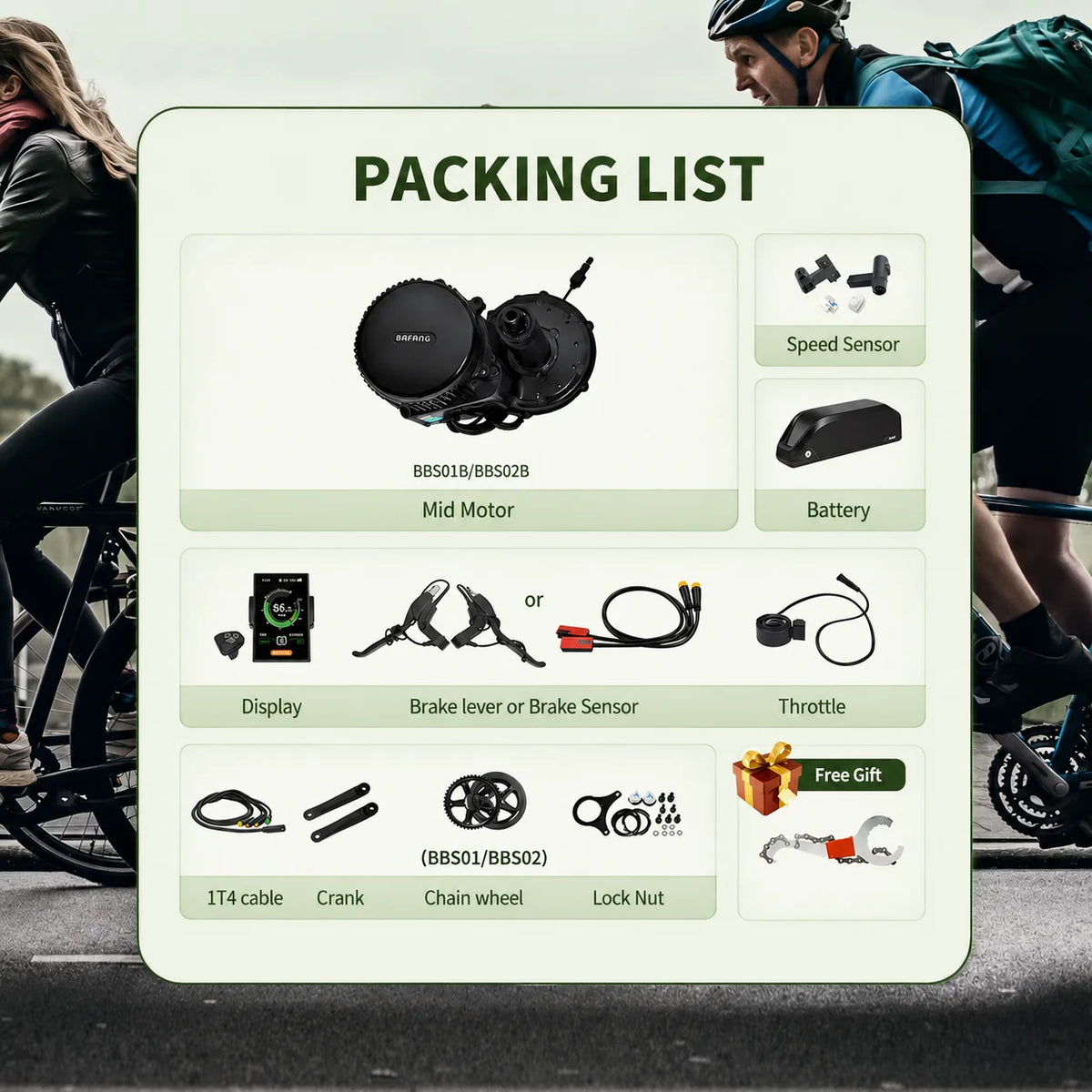 BBSHD 48V 1000W Mid-Drive E-Bike Conversion Kit with LCD Display for 68mm, 100mm and 120mm Bottom Brackets