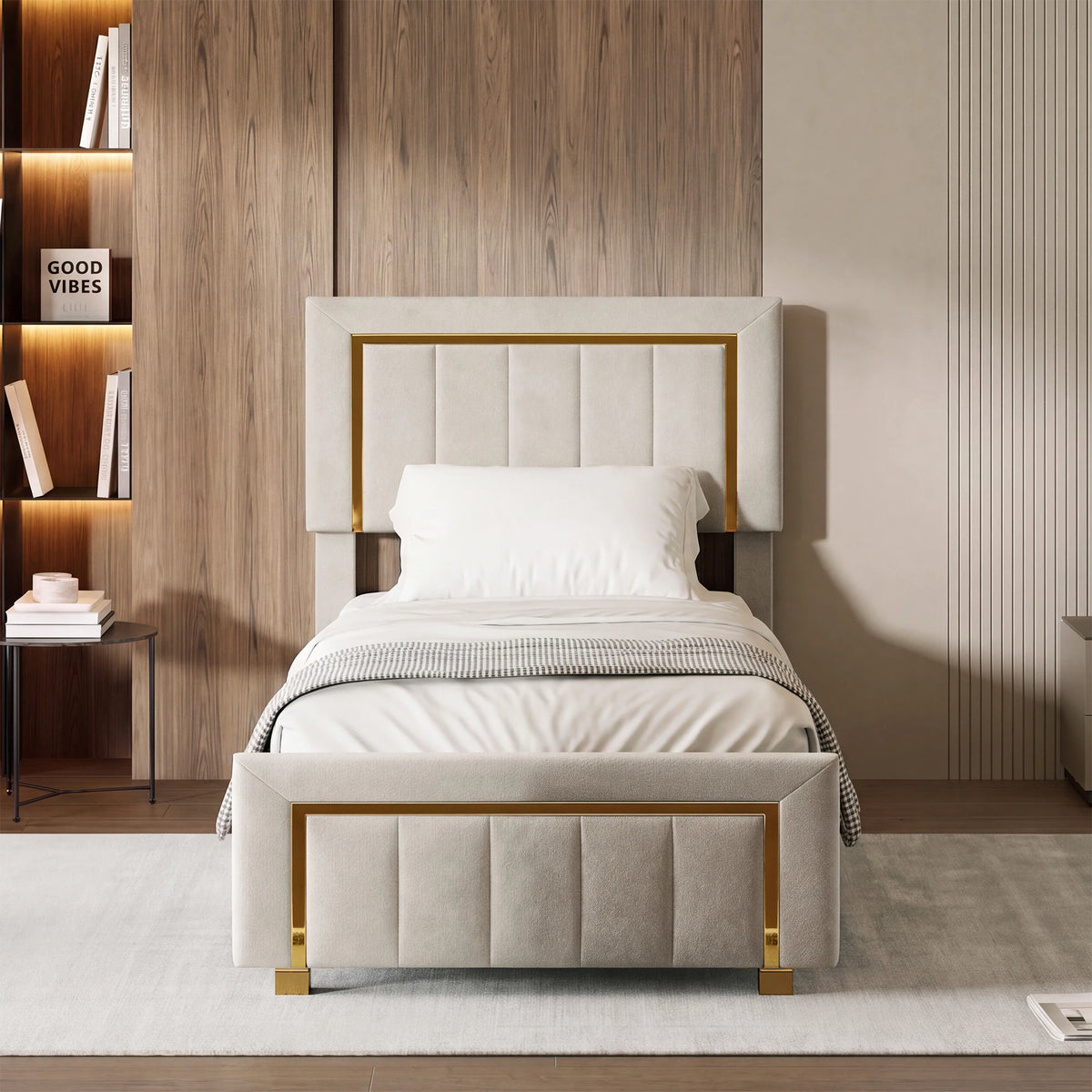 3ft Single Velvet Upholstered Bed Frame with Hydraulic Storage, Padded Headboard, Black or White